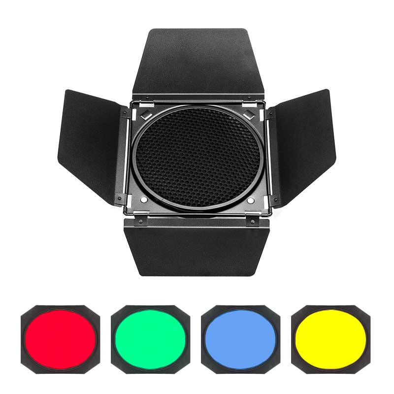 Godox BD-04 Renkli Filtre ve Petek Seti (200mm Çap)