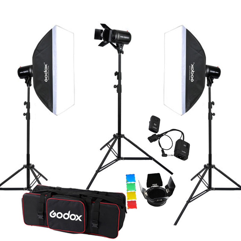 Godox E250 3'lü Paraflaş Set + Çekim Masası 1x2 Metre