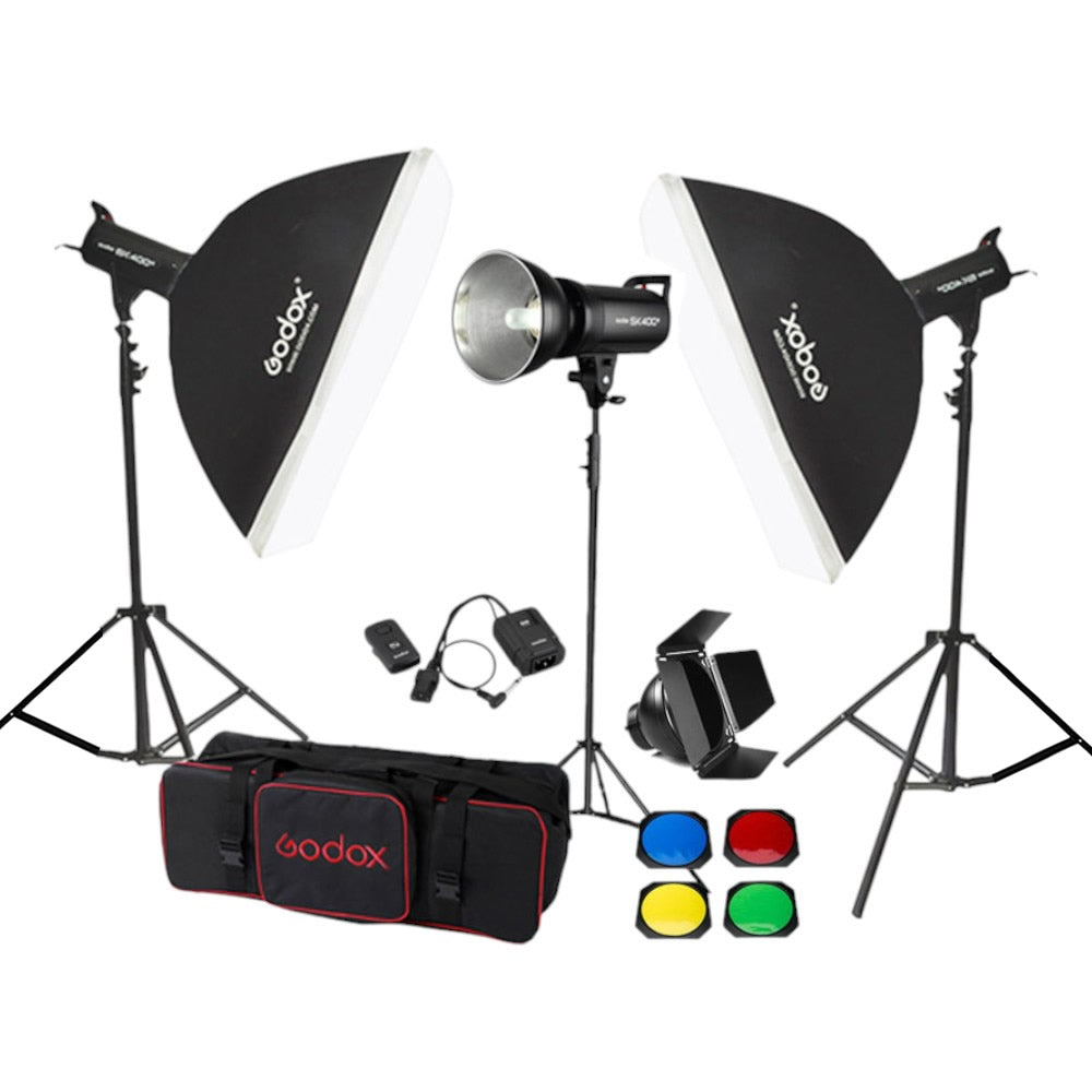 Godox SK400 II W/S 3'lü Stüdyo Paraflaş SoftBox Kit (400 Watt)