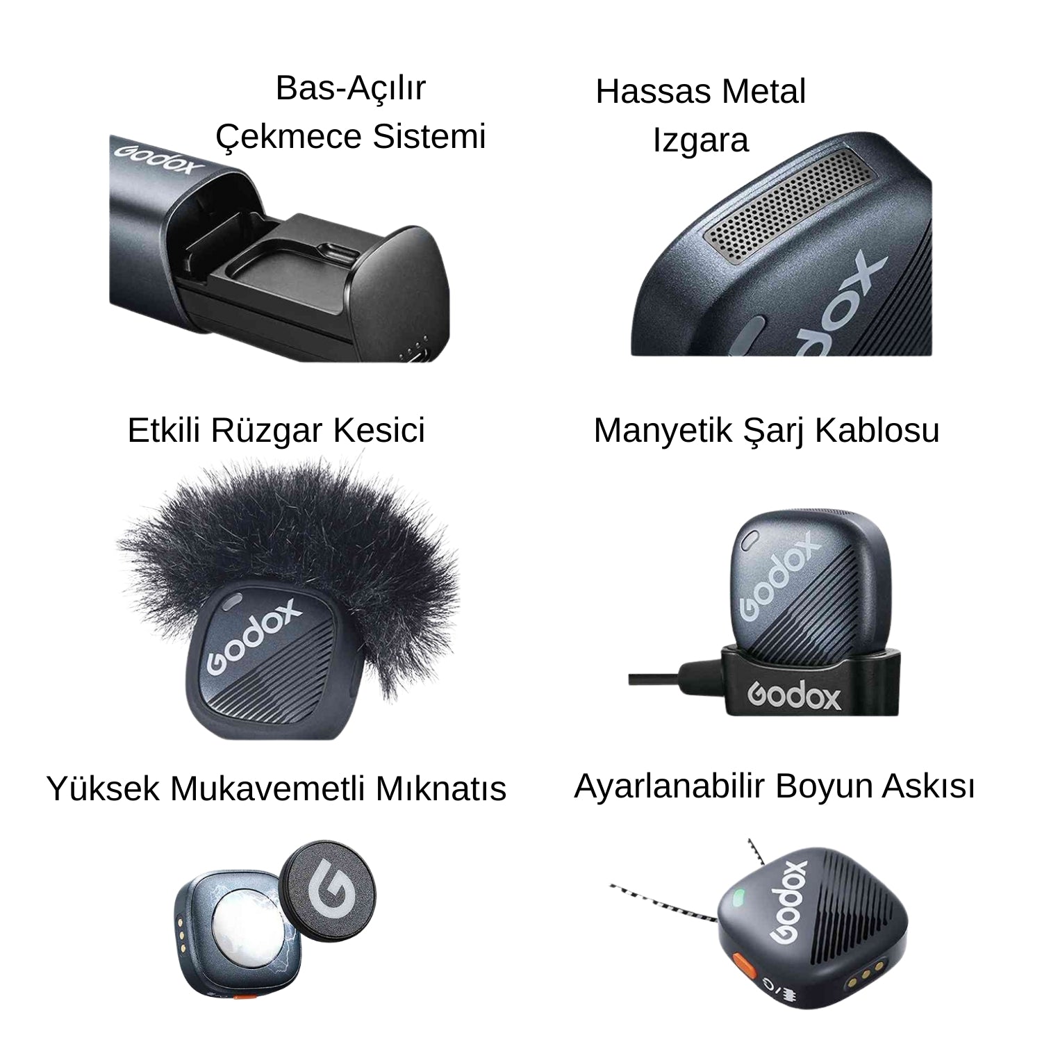 Godox Cube-SL Kit 2 Lightning 2'li Mikrofon Seti 300m Menzil Apple Bul