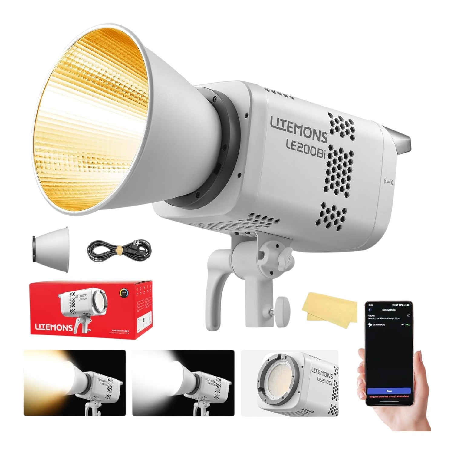 Godox LE200Bi 220W Bi-Color COB LED 11 FX Efektli Stüdyo Sürekli Işık Kaynağı