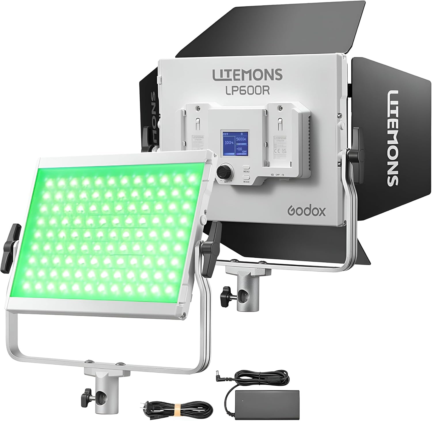Godox LP600R RGB İkili LED Panel Işık Kiti 1800K-10000K Taşıma Çantalı