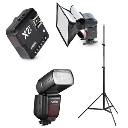 Godox TT685II-C Canon Flaş Full Set (Tepe Flaş + X2T-C Tetikleyici + Işık Ayağı + 20x30 Softbox)