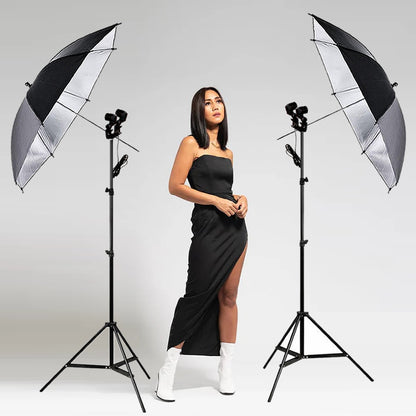 Godox UB-002 40inç 101cm Gümüş Şemsiye Çift Duylu İkili Set Bundle