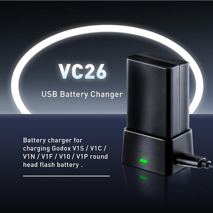 Godox VC26 USB Şarj Aleti (V1, V860III, AD100Pro, MF-R76)